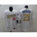 Men's Los Angeles Dodgers #21 Walker Buehl Olive Gold Authentic Jersey