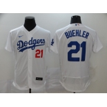 Men's Los Angeles Dodgers #21 Walker Buehler White Home Flex Base Authentic Collection Baseball Jersey