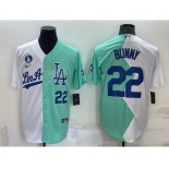 Men's Los Angeles Dodgers #22 Bad Bunny White Green 2022 All Star Cool Base Stitched Baseball Jersey