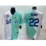 Men's Los Angeles Dodgers #22 Bad Bunny White Green 2022 All Star Cool Base Stitched Baseball Jerseys