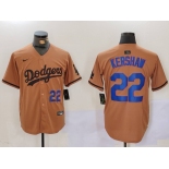 Men's Los Angeles Dodgers #22 Clayton Kershaw Number Olive Cool Base Limited Stitched Jerseys