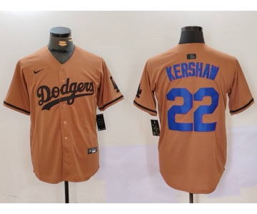 Men's Los Angeles Dodgers #22 Clayton Kershaw Olive Cool Base Limited Stitched Jersey