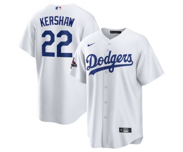 Men's Los Angeles Dodgers #22 Clayton Kershaw White 2024 World Series Champions Home Stitched Baseball Jersey