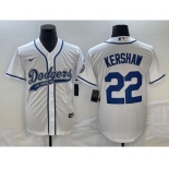 Men's Los Angeles Dodgers #22 Clayton Kershaw White Cool Base Stitched Baseball Jersey1