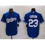 Men's Los Angeles Dodgers #23 Kirk Gibson Blue Cool Base Stitched Baseball Jersey