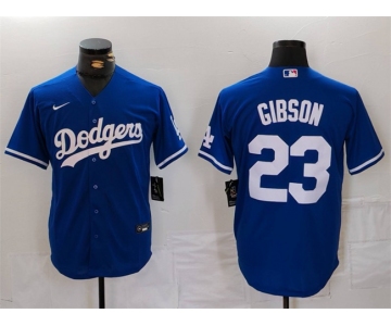 Men's Los Angeles Dodgers #23 Kirk Gibson Blue Cool Base Stitched Baseball Jersey