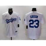 Men's Los Angeles Dodgers #23 Kirk Gibson White Cool Base Stitched Baseball Jersey