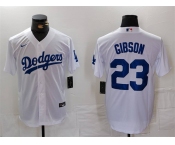 Men's Los Angeles Dodgers #23 Kirk Gibson White Cool Base Stitched Baseball Jersey