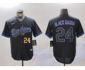 Men's Los Angeles Dodgers #24 Kobe Bryant Black Mamba Lights Out Black Fashion Stitched Cool Base Jersey