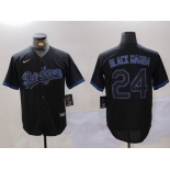 Men's Los Angeles Dodgers #24 Kobe Bryant Black Mamba Lights Out Black Fashion Stitched Cool Base Jerseys