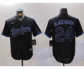 Men's Los Angeles Dodgers #24 Kobe Bryant Black Mamba Lights Out Black Fashion Stitched Cool Base Jerseys