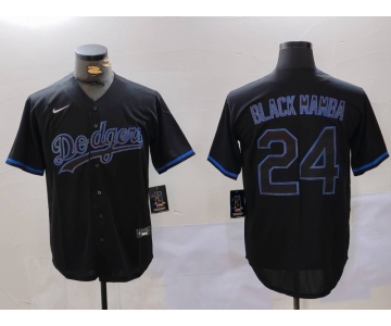 Men's Los Angeles Dodgers #24 Kobe Bryant Black Mamba Lights Out Black Fashion Stitched Cool Base Jerseys