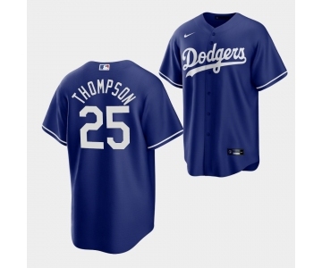 Men's Los Angeles Dodgers #25 Trayce Thompson Blue Cool Base Stitched Baseball Jersey