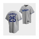 Men's Los Angeles Dodgers #25 Trayce Thompson Gray Cool Base Stitched Baseball Jersey