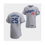 Men's Los Angeles Dodgers #25 Trayce Thompson Gray Flex Base Stitched Jersey