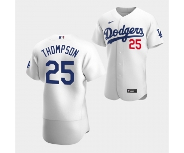 Men's Los Angeles Dodgers #25 Trayce Thompson White Flex Base Stitched Jersey