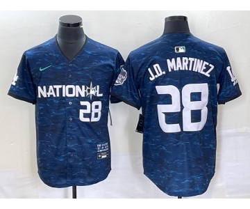 Men's Los Angeles Dodgers #28 JD Martinez Number Royal 2023 All Star Cool Base Stitched Baseball Jersey