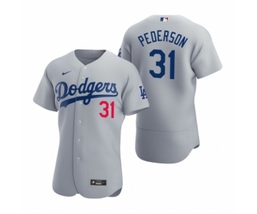 Men's Los Angeles Dodgers #31 Joc Pederson Nike Gray Authentic 2020 Alternate Jersey