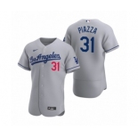 Men's Los Angeles Dodgers #31 Mike Piazza Nike Gray Authentic 2020 Road Jersey