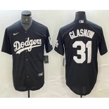 Men's Los Angeles Dodgers #31 Tyler Glasnow Black Turn Back The Clock Stitched Cool Base Jerseys