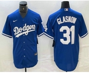 Men's Los Angeles Dodgers #31 Tyler Glasnow Blue Stitched Cool Base Nike Jersey