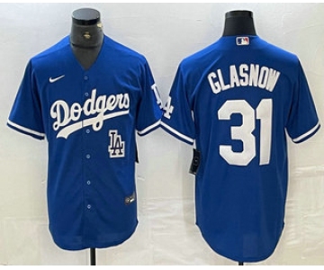 Men's Los Angeles Dodgers #31 Tyler Glasnow Blue Stitched Cool Base Nike Jerseys