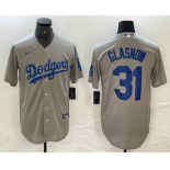 Men's Los Angeles Dodgers #31 Tyler Glasnow Grey Stitched Cool Base Nike Jersey