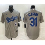 Men's Los Angeles Dodgers #31 Tyler Glasnow Grey Stitched Cool Base Nike Jerseys