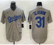 Men's Los Angeles Dodgers #31 Tyler Glasnow Grey Stitched Cool Base Nike Jerseys