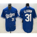 Men's Los Angeles Dodgers #31 Tyler Glasnow Number Blue Stitched Cool Base Nike Jerseys