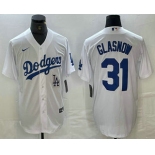 Men's Los Angeles Dodgers #31 Tyler Glasnow White Stitched Cool Base Nike Jersey