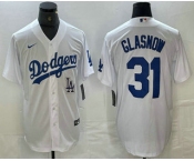 Men's Los Angeles Dodgers #31 Tyler Glasnow White Stitched Cool Base Nike Jersey