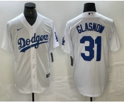 Men's Los Angeles Dodgers #31 Tyler Glasnow White Stitched Cool Base Nike Jerseys