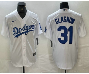 Men's Los Angeles Dodgers #31 Tyler Glasnow White Stitched Cool Base Nike Jerseys