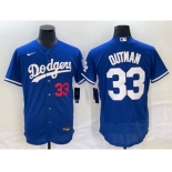 Men's Los Angeles Dodgers #33 James Outman Blue Flex Base Stitched Baseball Jersey