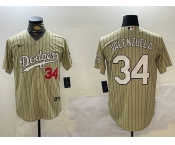 Men's Los Angeles Dodgers #34 Fernando Valenzuela Authentic Collection Stitched MLB Jerseys