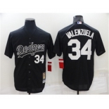 Men's Los Angeles Dodgers #34 Fernando Valenzuela Black Cooperstown Collection Cool Base Stitched Nike Jersey