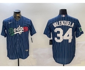 Men's Los Angeles Dodgers #34 Fernando Valenzuela blue Authentic Collection Stitched MLB Jersey