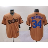 Men's Los Angeles Dodgers #34 Toro Valenzuela Olive Cool Base Limited Stitched Jersey