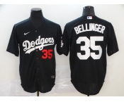 Men's Los Angeles Dodgers #35 Cody Bellinger Black Home Cool Base Baseball Jersey