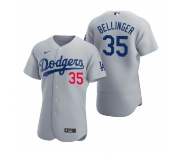 Men's Los Angeles Dodgers #35 Cody Bellinger Nike Gray Authentic 2020 Alternate Jersey