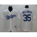 Men's Los Angeles Dodgers #35 Cody Bellinger Replica White Cool Base Baseball Jersey