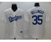 Men's Los Angeles Dodgers #35 Cody Bellinger Replica White Cool Base Baseball Jersey