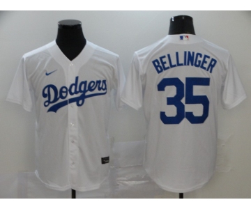 Men's Los Angeles Dodgers #35 Cody Bellinger Replica White Cool Base Baseball Jersey