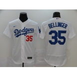 Men's Los Angeles Dodgers #35 Cody Bellinger White Flexbase Authentic Collection Baseball Jersey