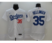 Men's Los Angeles Dodgers #35 Cody Bellinger White Flexbase Authentic Collection Baseball Jersey