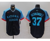 Men's Los Angeles Dodgers #37 Teoscar Hernandez Navy 2024 All Star Limited Stitched Jersey