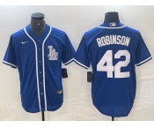 Men's Los Angeles Dodgers #42 Jackie Robinson Blue Cool Base Stitched Baseball Jersey