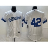 Men's Los Angeles Dodgers #42 Jackie Robinson White City Connect Flex Base Stitched Baseball Jersey