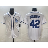 Men's Los Angeles Dodgers #42 Jackie Robinson White Cool Base Stitched Baseball Jersey